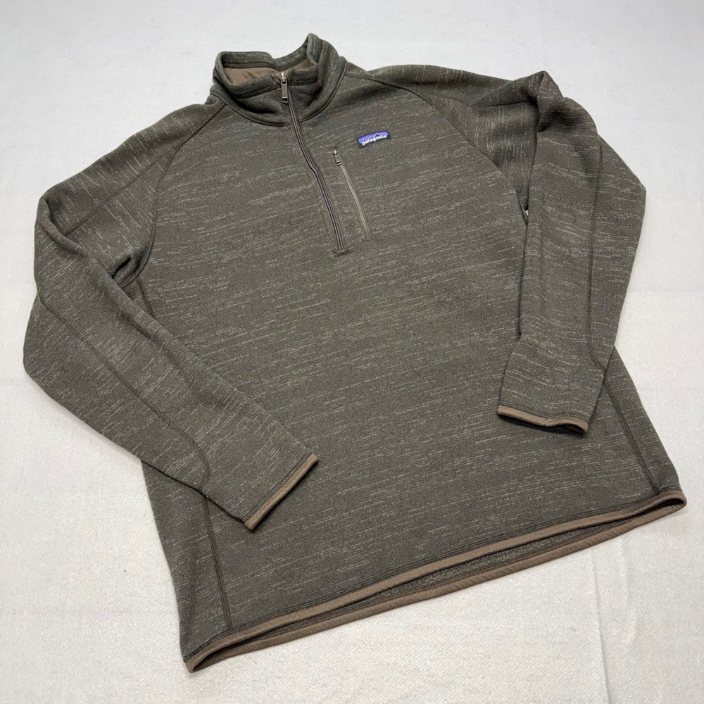 Patagonia Better Sweater 1/4 Zip Pullover Mens XL Brown Heather Fleece 25522